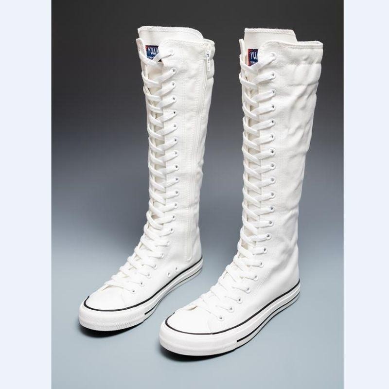 2025 New High Top Canvas Shoes - Knee High Boots Women ulasan dan harga