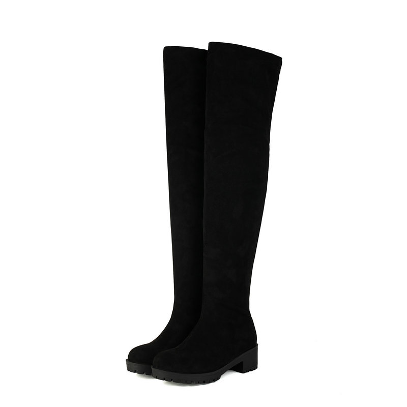 Faux Suede Leather Flock Slip- - Sock Boot Women ulasan dan harga