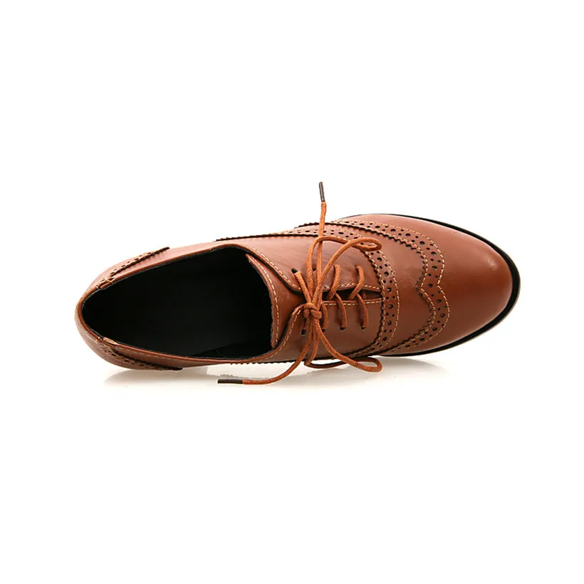 British Women Oxfords High Blo - Oxford Lace Up Women ulasan dan harga