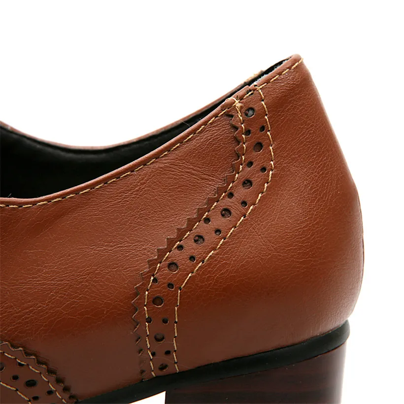 British Women Oxfords High Blo - Oxford Lace Up Women ulasan dan harga