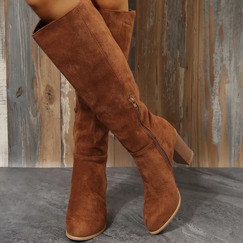 Women Retro High Heels Boots W - Knee High Boots Women ulasan dan harga