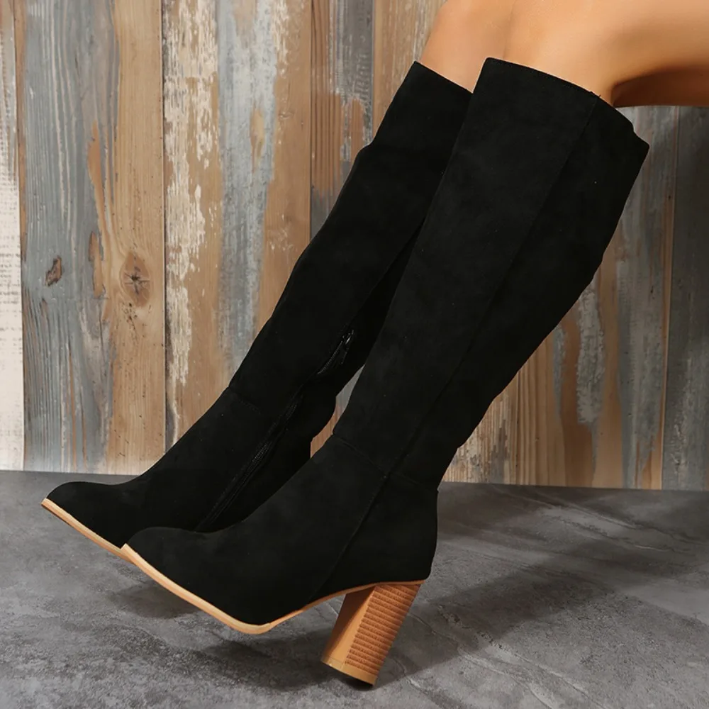 Women Retro High Heels Boots W - Knee High Boots Women ulasan dan harga