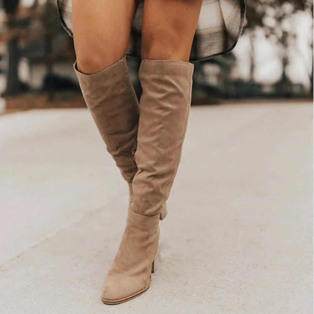 Women Retro High Heels Boots W - Knee High Boots Women ulasan dan harga