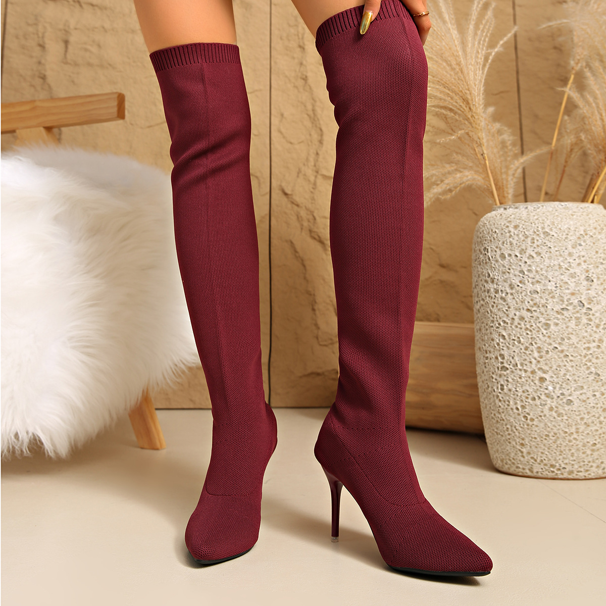 Over-the-knee Sock Boots Women - Sock Boot Women ulasan dan harga